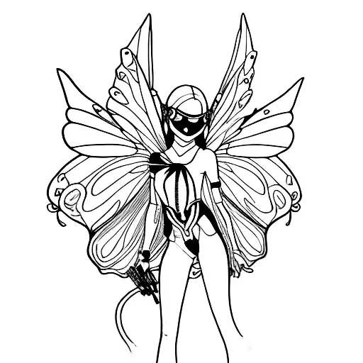 cyber fairy tattoo design idea