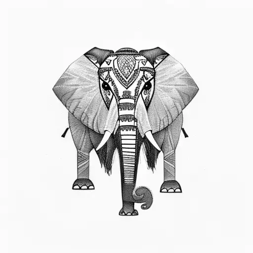 elephant with an owl tattoo design idea