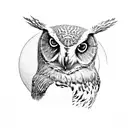 owl and elephant together tattoo design idea