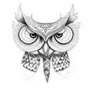 owl and elephant together tattoo design idea