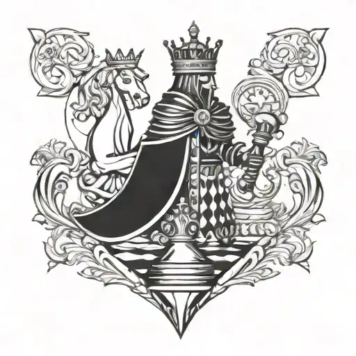 king chess knight tattoo design idea