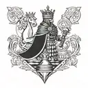 king chess knight tattoo design idea
