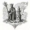 king chess knight tattoo design idea