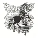 king chess knight tattoo design idea