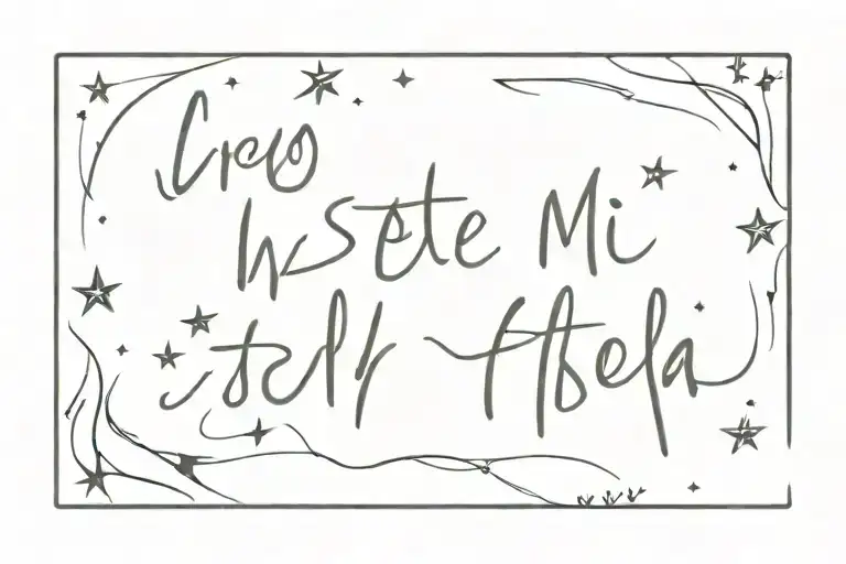 Creo en mi estrella there should be this text tattoo design idea