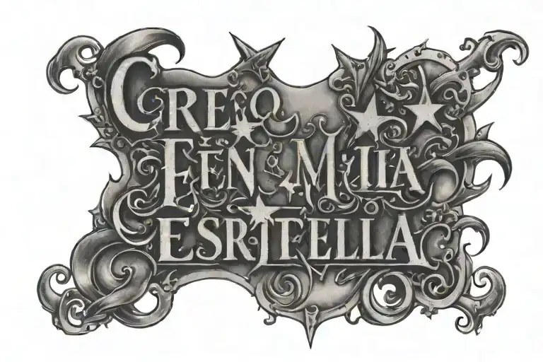 Creo en mi estrella there should be this text tattoo design idea