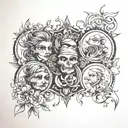 3 brothers, 2 sisters, ashtree  tattoo design idea