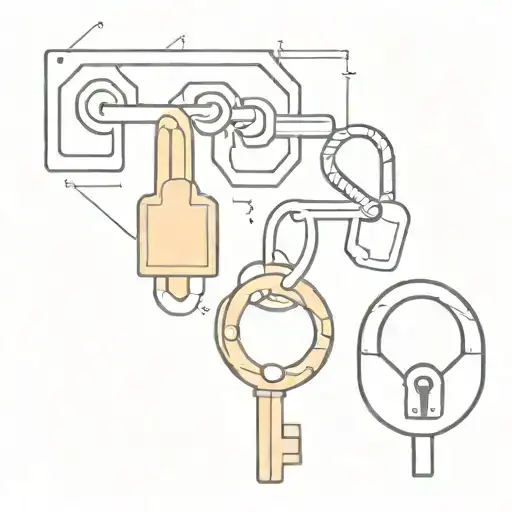 key and lock minimalistic  tattoo design idea