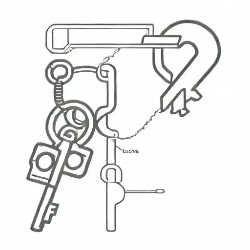 key and lock tattoo design idea