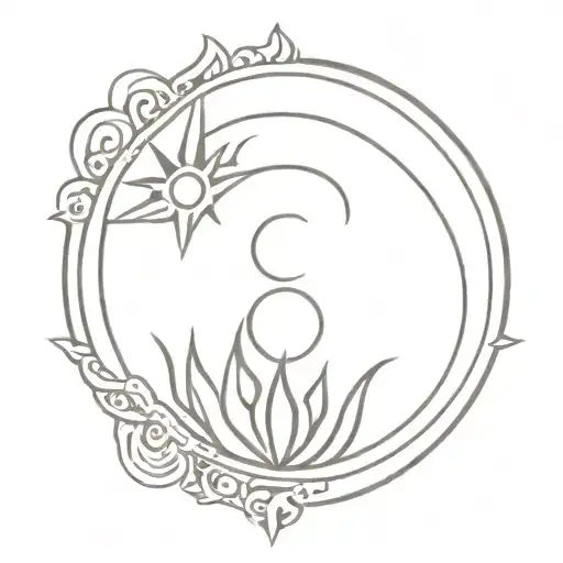 sun ancient culture tattoo design idea