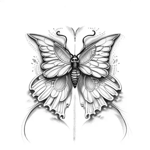 A detailed anatomical heart with butterfly wings tattoo design idea