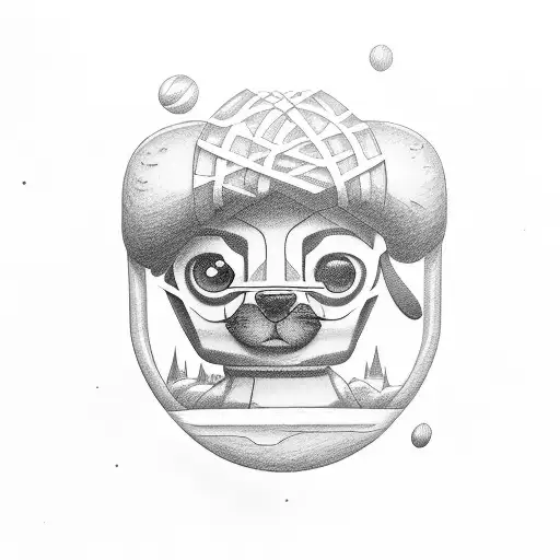 hotdog with eyebrows tattoo design idea