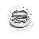 hotdog with eyebrows tattoo design idea