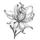 Lily of the valley, Aster, names Zachary Alice tattoo design idea