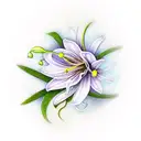 Lily of the valley, Aster, names Zachary Alice tattoo design idea