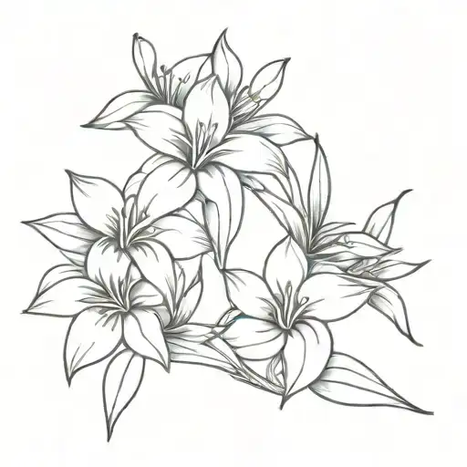 lirios y margaritas   tattoo design idea