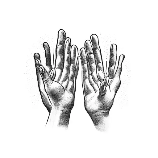 Blackout tattoo of hands reaching out of a dark void tattoo design idea