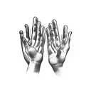 Blackout tattoo of hands reaching out of a dark void tattoo design idea