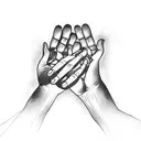 Blackout tattoo of hands reaching out of a dark void tattoo design idea