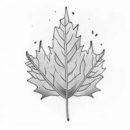 mountain scene autumn leaf tattoo design idea