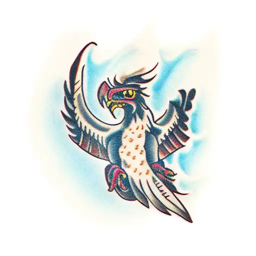 gryphon feather tattoo design idea