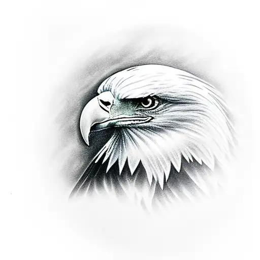 bald eagle with rose tattoo design idea