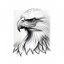 bald eagle with rose tattoo design idea