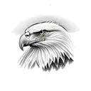bald eagle with rose tattoo design idea