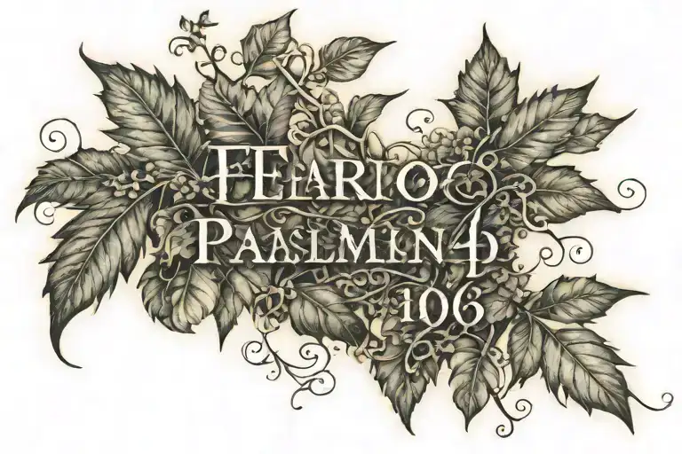 FEAR NOT psalms 41:10 surrounded by vines   tattoo design idea