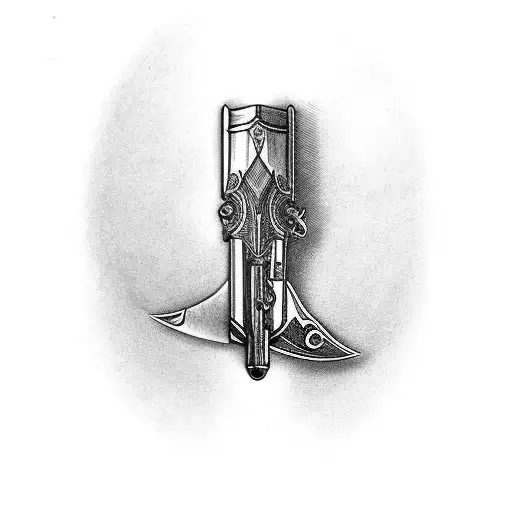 A full Flintlock Pistol in profile tattoo design idea