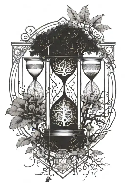 Hourglass, jellyfish, tree of life, freedom, DNA tattoo design idea