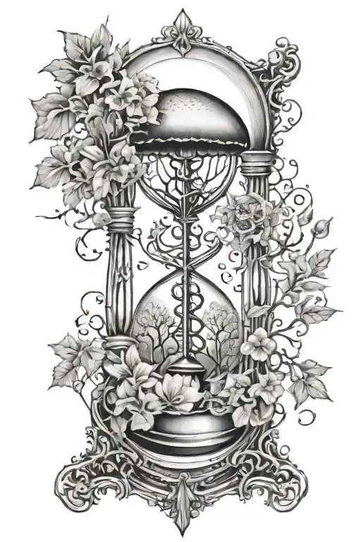 Hourglass, jellyfish, tree of life, freedom, DNA tattoo design idea