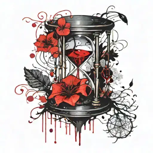 Hourglass, jellyfish, tree of life tattoo design idea