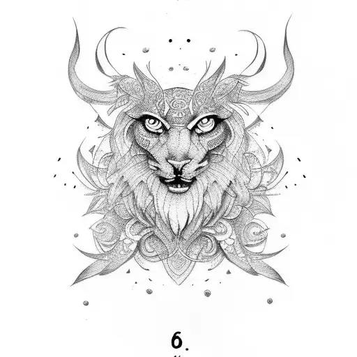 representation of the number 6 tattoo design idea