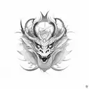 Dragon tattoo , abstractions, lines, flowers, black and white, tattoo, sketch, demon girl with horns tattoo design idea