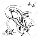 reef shark tattoo design idea