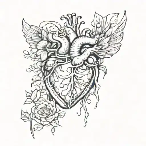 I will get a tattoo, I had open heart surgery and I have a scar on my chest, a long line. I was in the hospital for a lo tattoo design idea