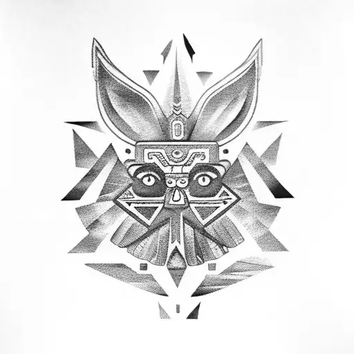 Aztec-inspired bird tattoo design idea