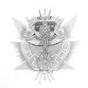 Aztec-inspired bird tattoo design idea