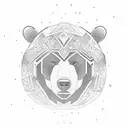 bear looking concentrate  tattoo design idea