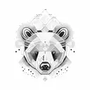 bear looking concentrate  tattoo design idea