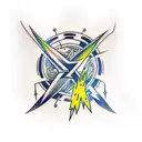 viking plus lightning bolt tattoo design idea