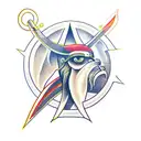 viking plus lightning bolt tattoo design idea