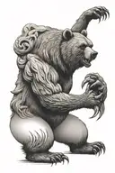angry bear tattoo design idea