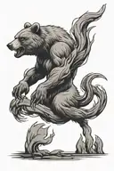 angry bear tattoo design idea