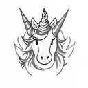 unicorn from last unicorn movie tattoo design idea