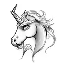 unicorn from last unicorn movie tattoo design idea