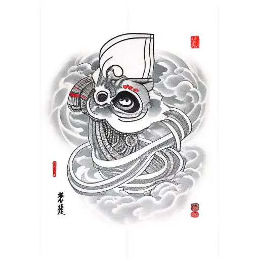 anime rigging shibari tattoo design idea