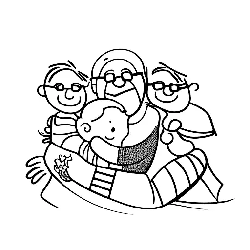 child hugging grandpa tattoo design idea