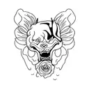 bite me with biting lip tattoo design idea